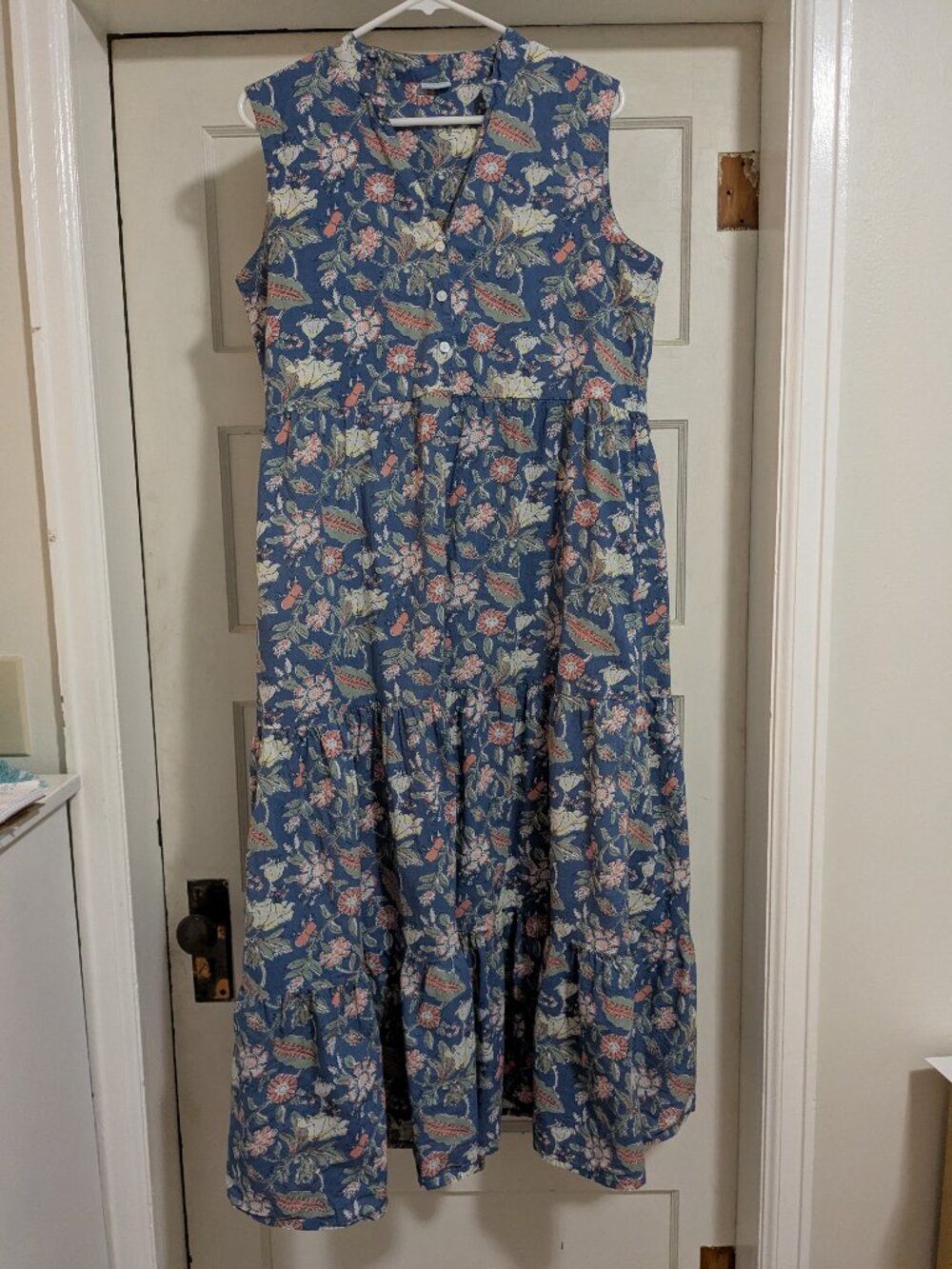 Karma East Boho Tiered Maxi Dress size Medium